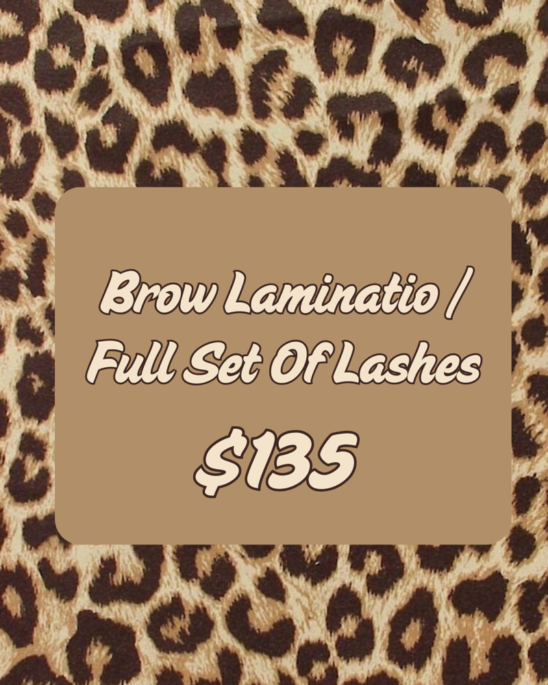 $135 Brow Lami / Full Set of Lashes