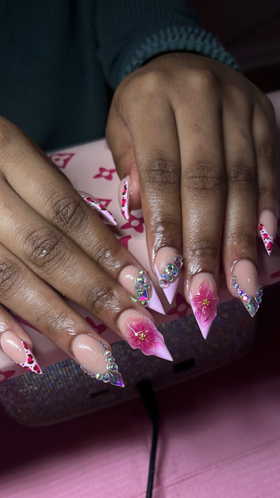 Mid-length freestyle set at Nails by Val in Powder springs and alpharetta, GA