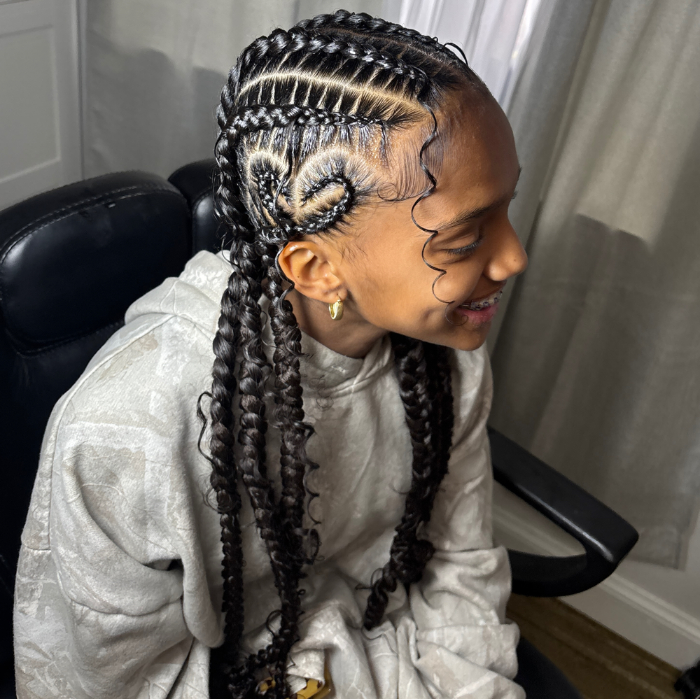 six feed in braids