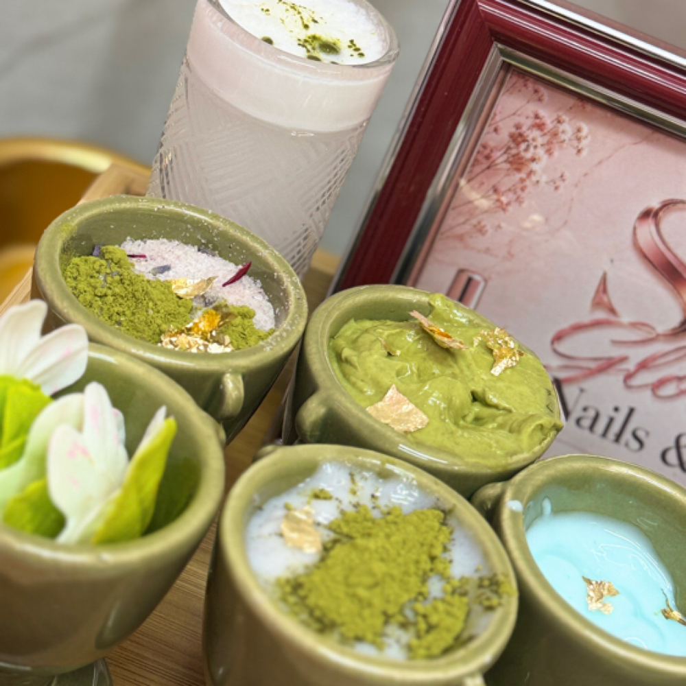 Coconut Matcha Latte Pedicure at SK GLOW NAILS & SPA in Staten Island, NY
