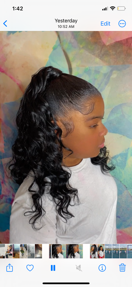 Half Up Half Down Glue In at Kanisha Reed in Baltimore, MD
