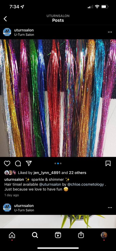 Tinsel Extensions at U-Turn Salon in Palmyra, PA