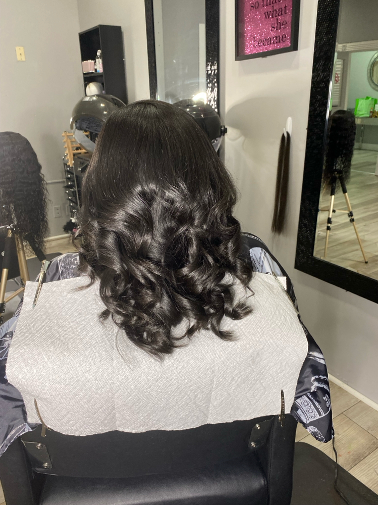 Silk Press With Curls