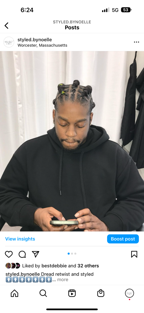 Dreadlock Re-twist & Style