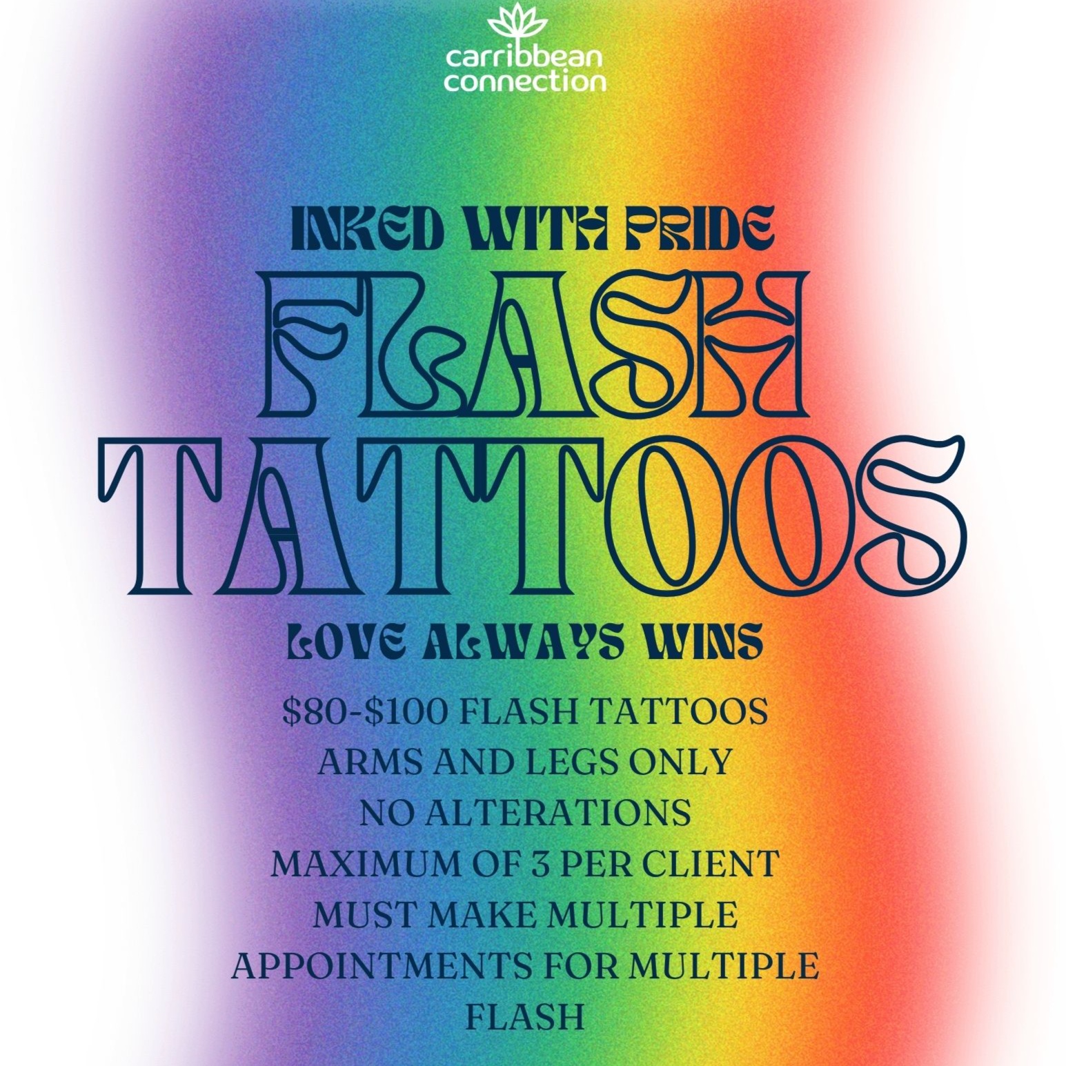 INKED WITH PRIDE TATTOO- $80 & $100 at Carribbean Connection in Jacksonville Beach, FL
