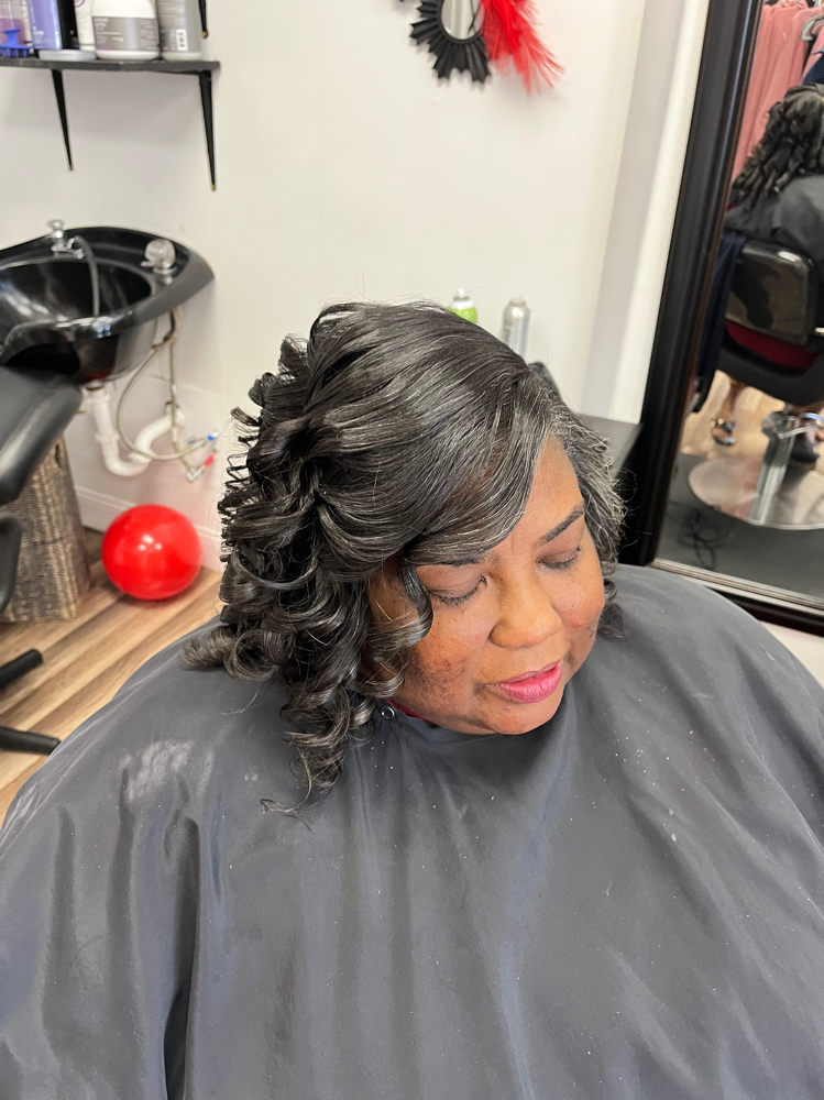 Silk Press With Cirls at Styles4Smiles Salon in Greenville Tx, TX