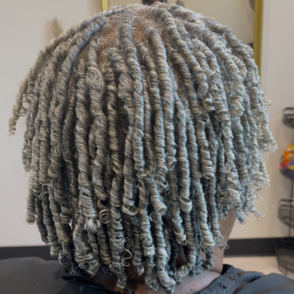 Finger/comb Coils Shoulder/longer at The Joi N Beautie in Katy, TX