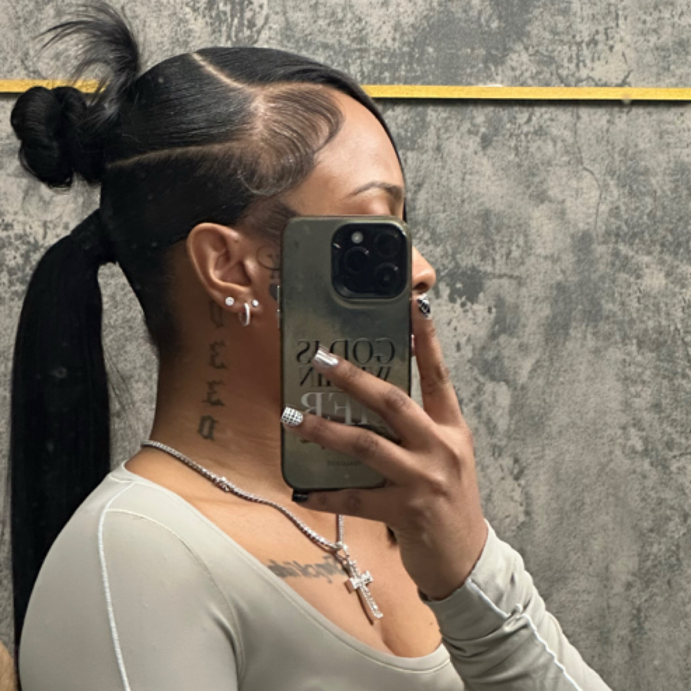 2 Ponys and bang at Blended Hair Co in Detroit, MI