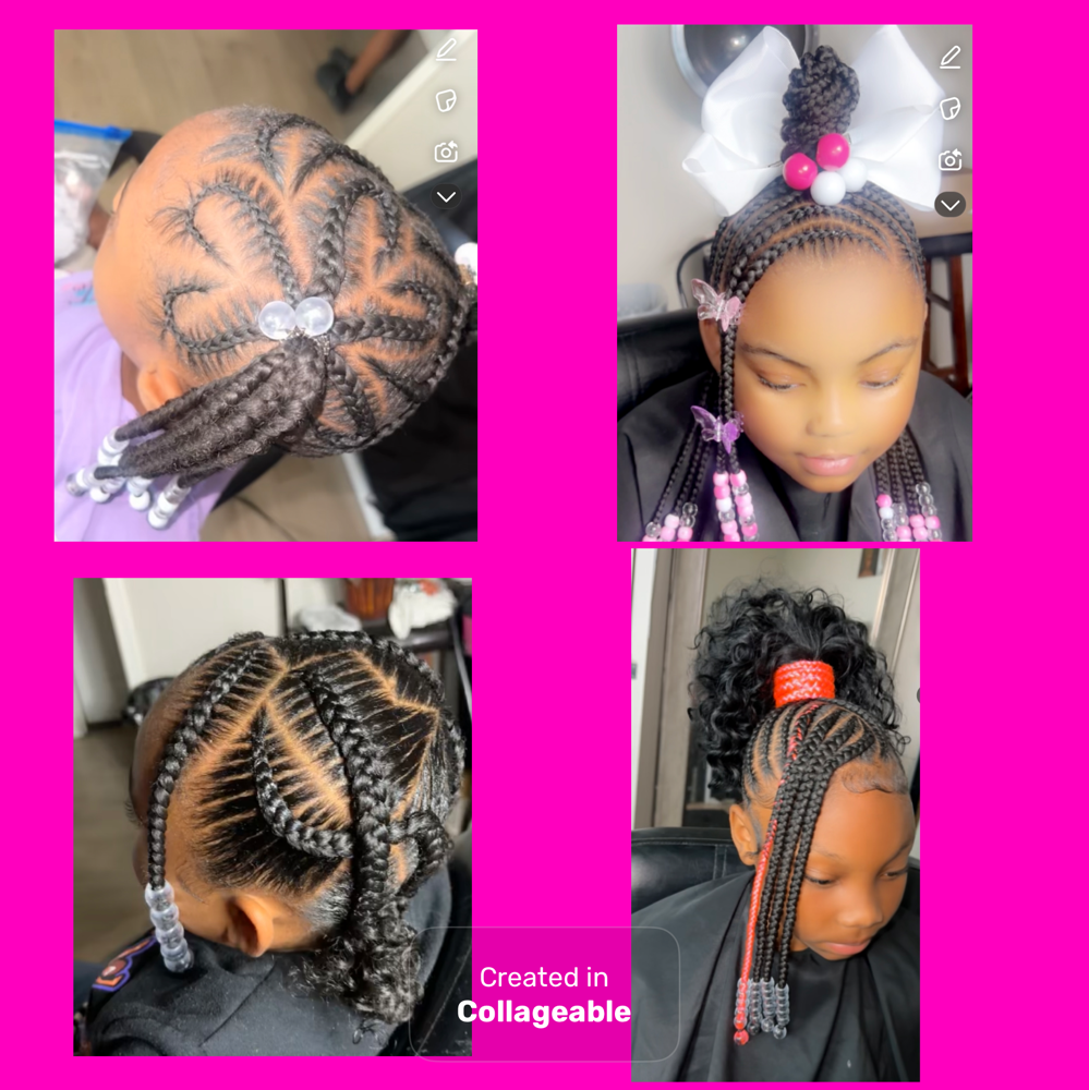 Kids Braids With Beads/Curls