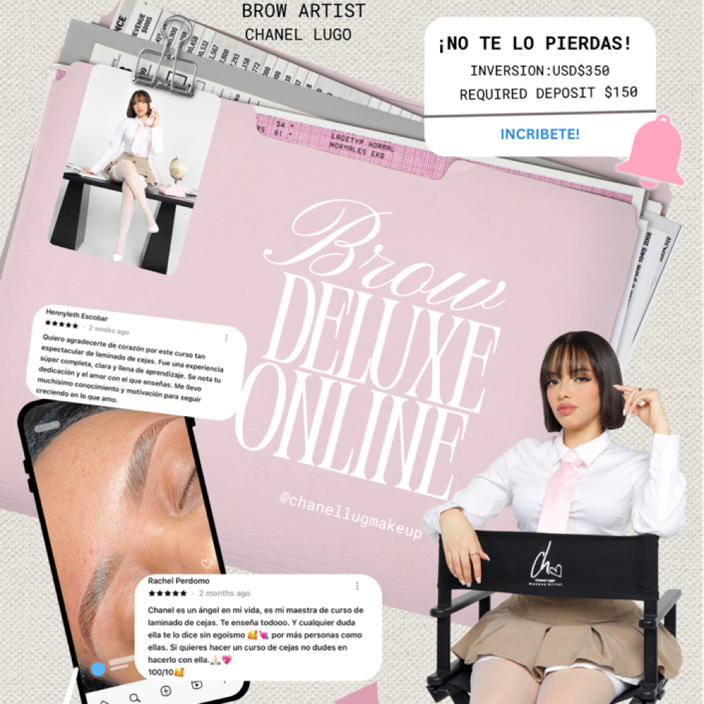 BROW DELUXE ONLINE COURSE at Chanel  Lugo Makeup in Miami, FL