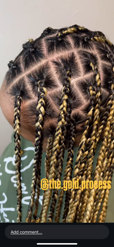 Large Knotless Braids at The Gold Process in Arlington, TX