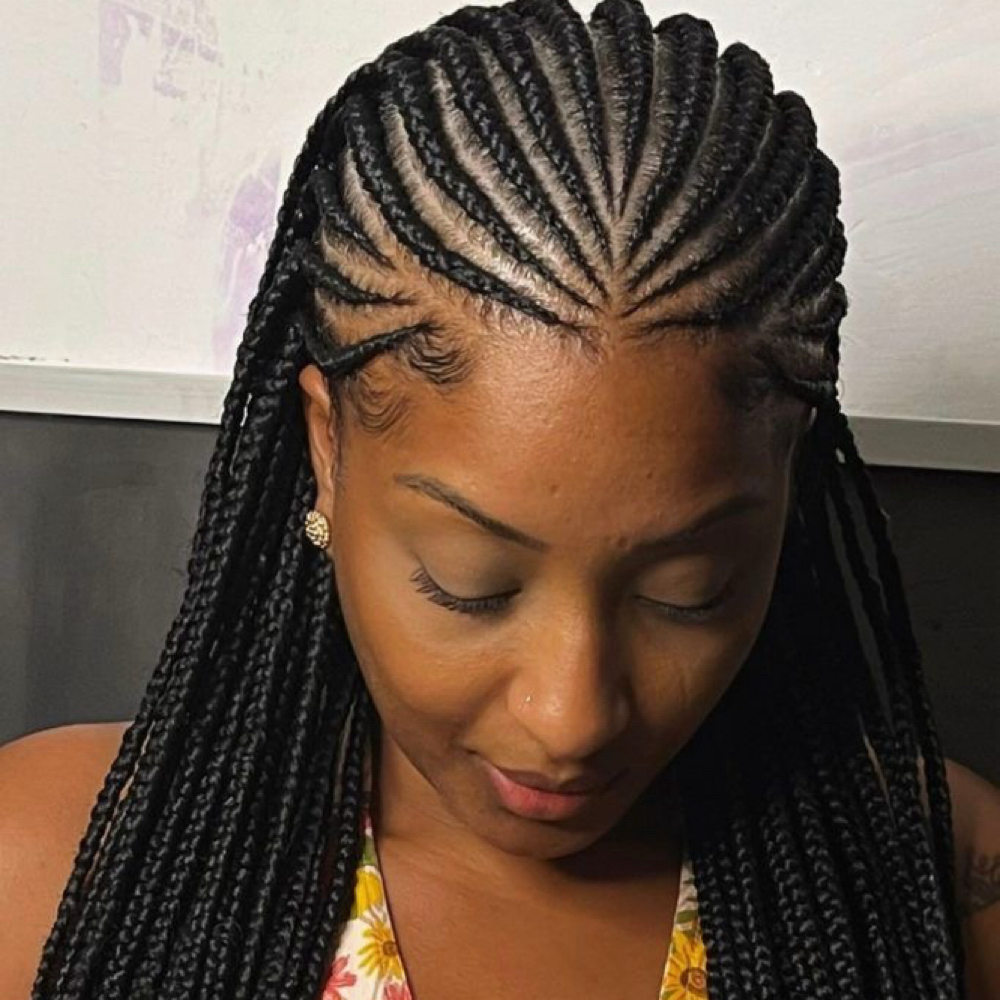 Fulani mid-Back at Glow Braid Lounge in Pearland, TX