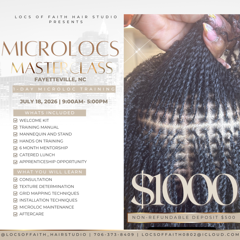Microlocs Masterclass at Locs Of Faith Hair Studio in Summerville, SC