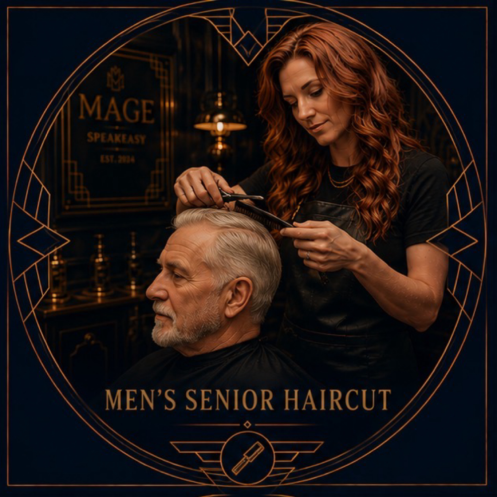 Men’s Senior Haircut 65+ at Mage Salon in West Des Moines, IA