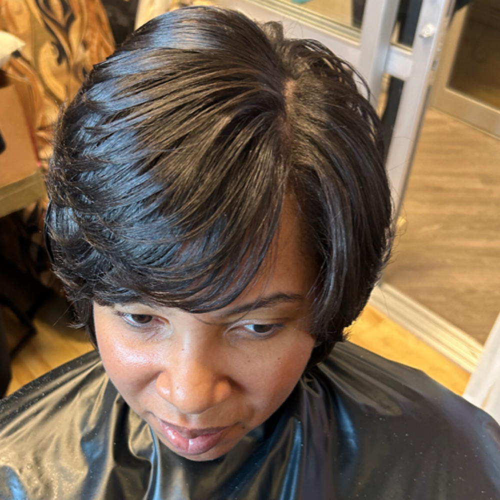 Relaxer/Lasting Rinse*\Cut at Phyllis Patillo Montage Hair Studio in Eastpointe, MI