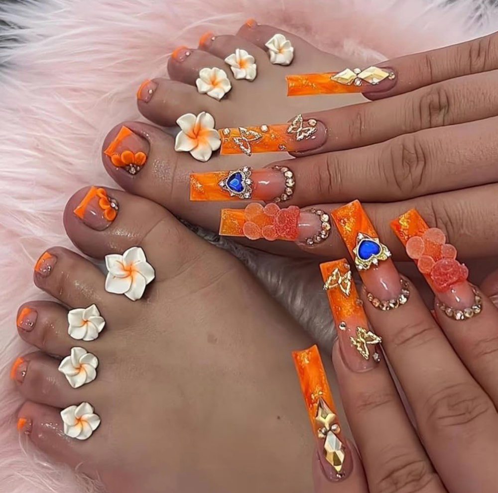 Pedicure And Full Set Long
