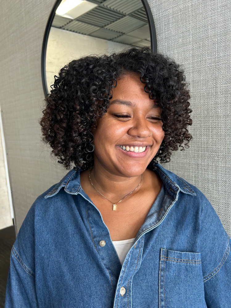 curly cut at Deya Does My Hair in Logan, UT