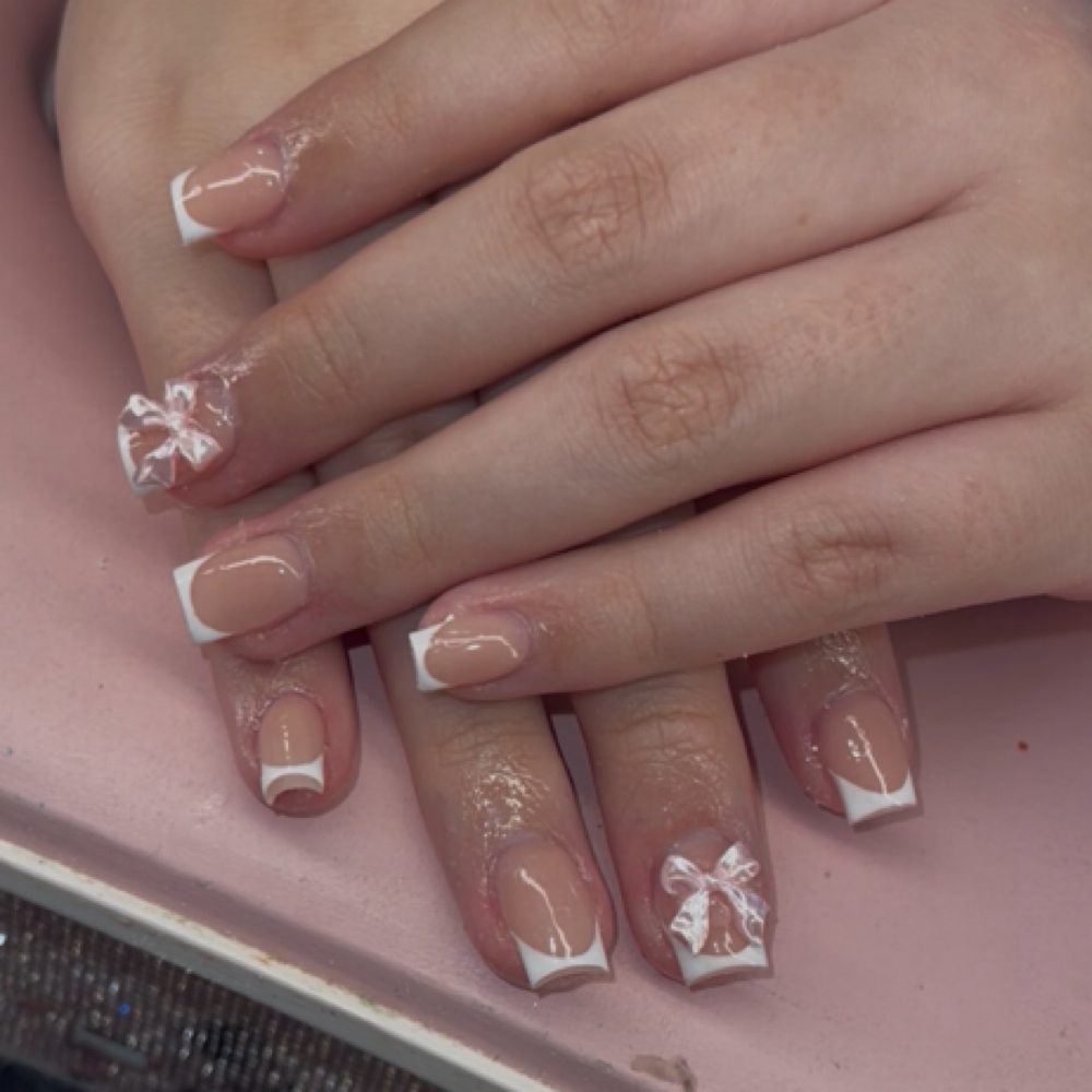 Short Acrylic Set at Abbi’s nails & tats💕 in Milan, TN