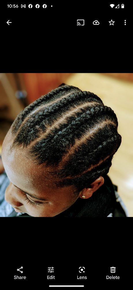 Cornroll Braid Style 5-8 Braids