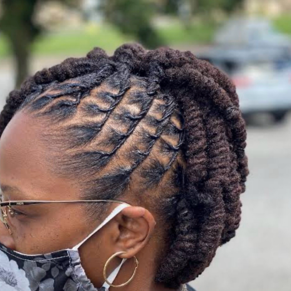 Loc Knot Style - Micro Locs at Loc’d in with Ariel in Olive Branch, MS