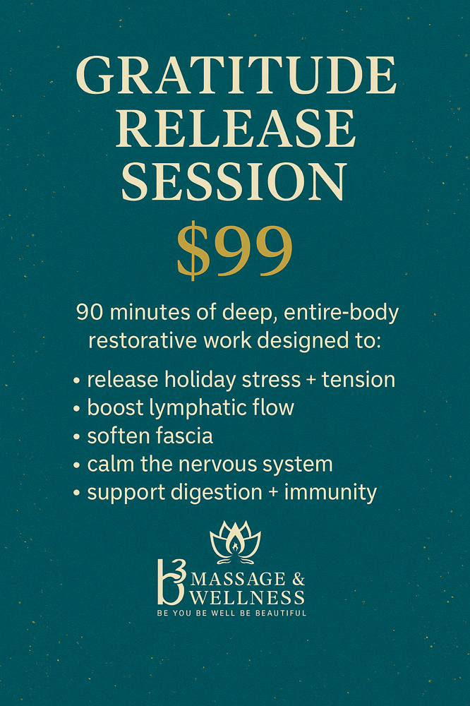 GRATITUDE RELEASE SESSION at B3 Massage and Wellness in Mt Clemens, MI