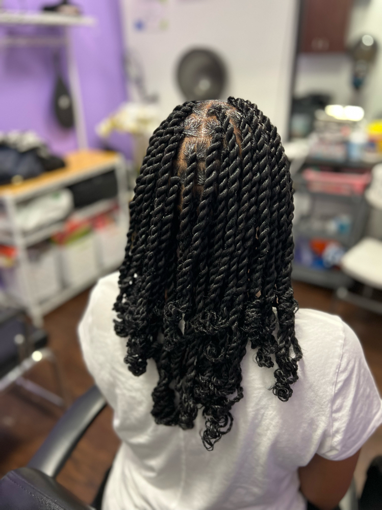 Senegalese Twist With Curls (MED)