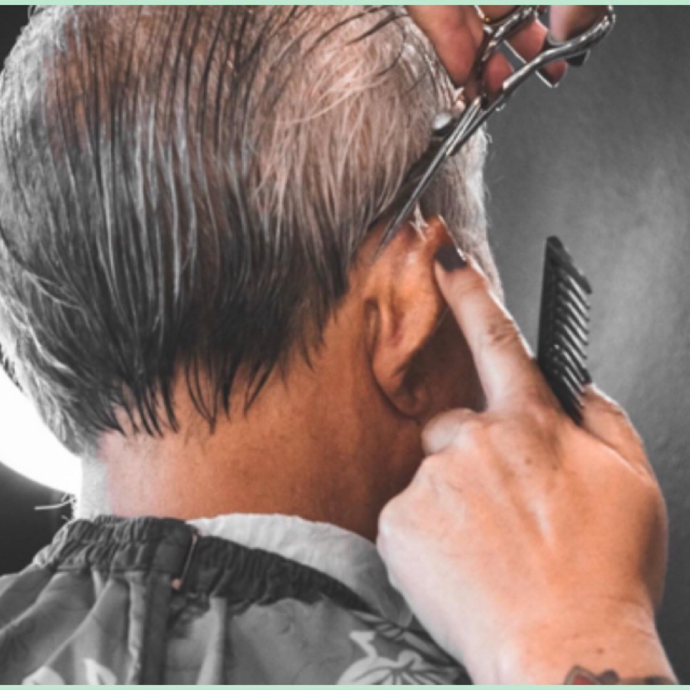 Medium Length Hair Cut at Society Barbershop in Vancouver, WA