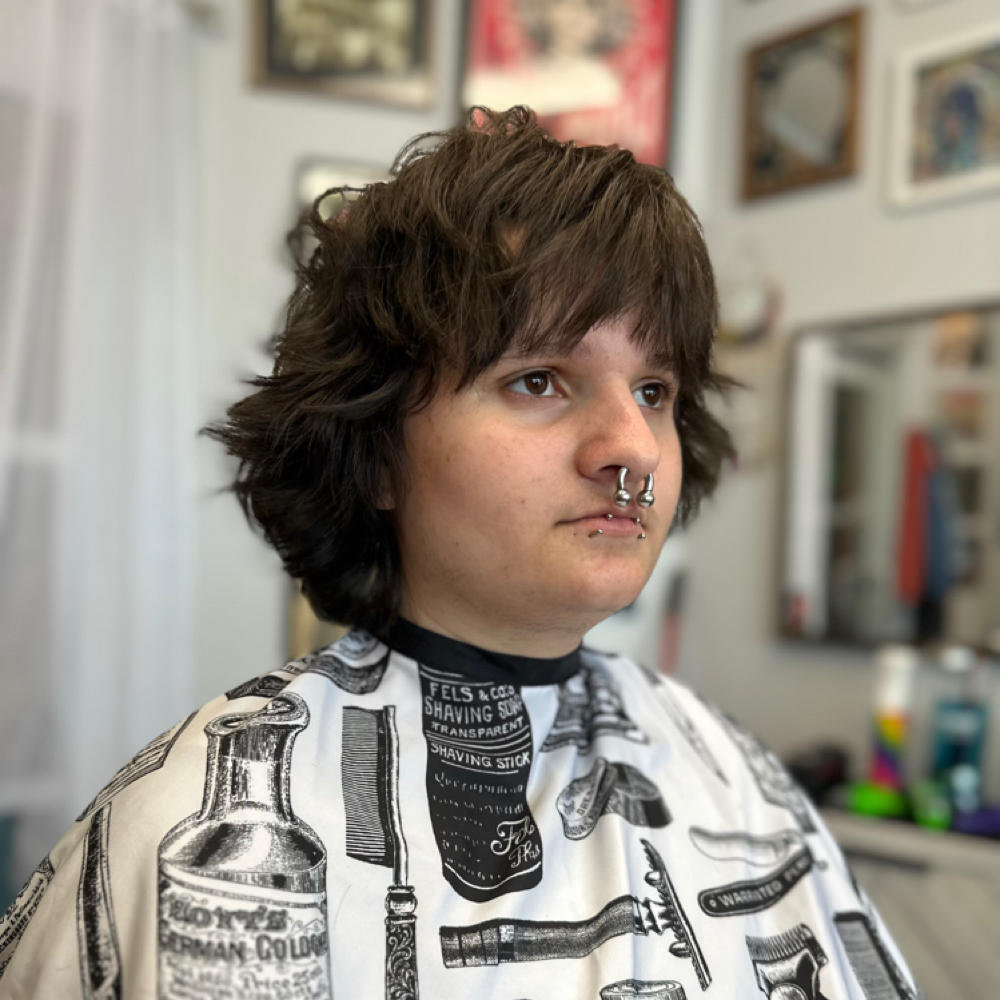 Medium Length Hair Cut at Society Barbershop in Vancouver, WA
