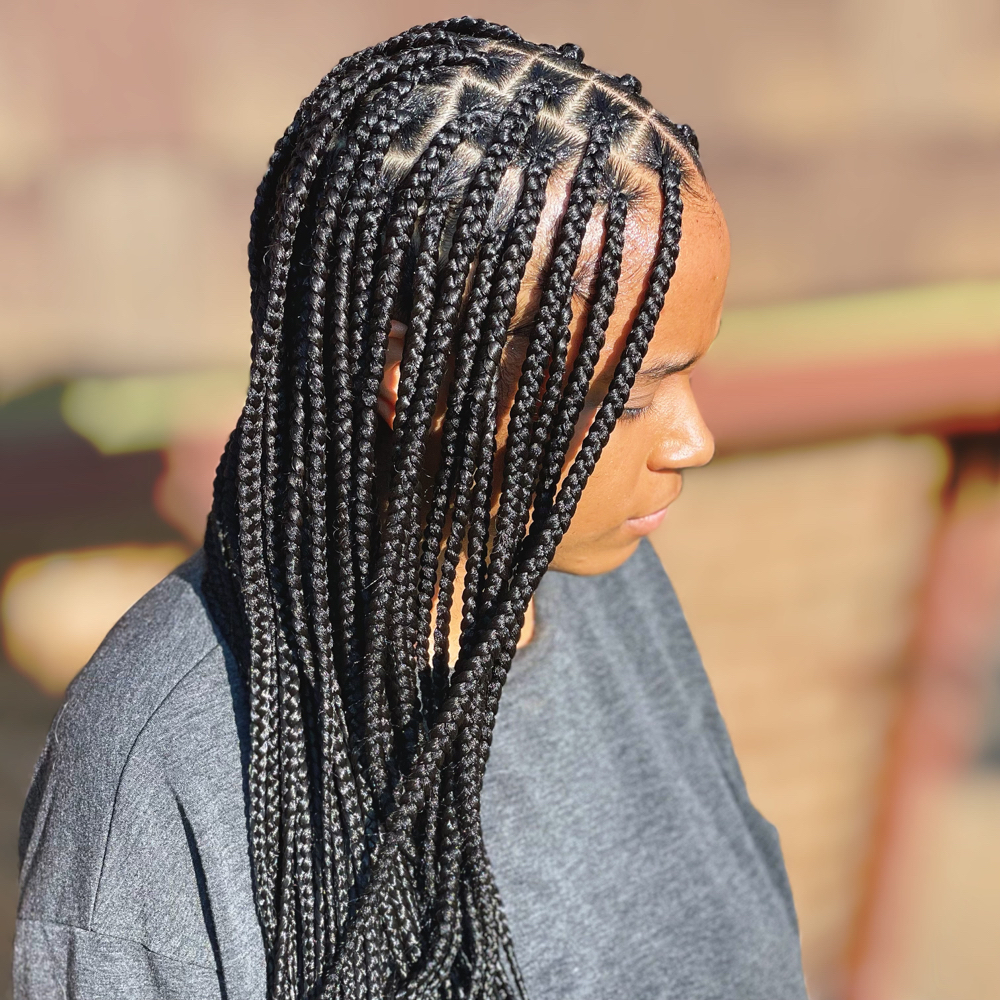 Medium Knotless (Boxbraids-midback)