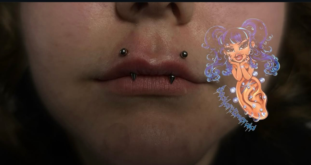 Angel Fangs at Bodyart By Emerald Esme 🖤🕷️ in El Centro, CA