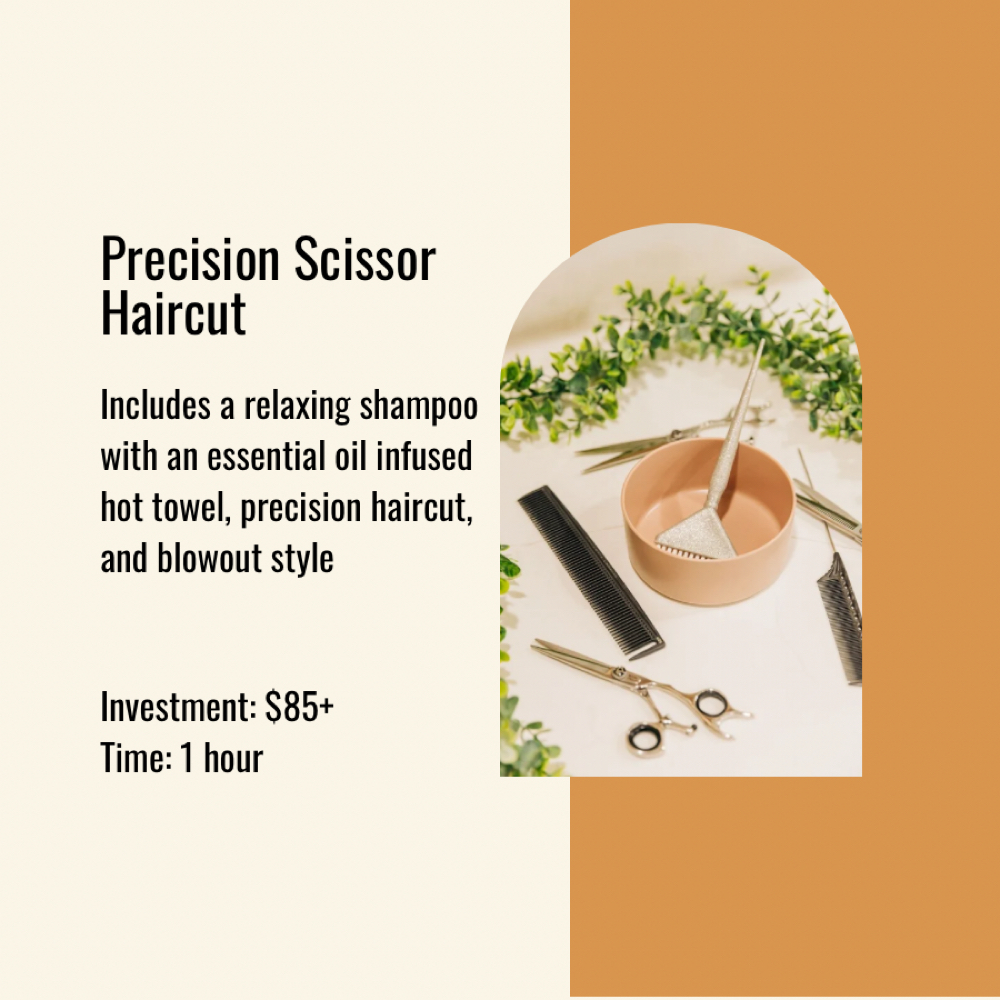 Precision Scissor Haircut at Sunkissed Studio Salon in Palm Desert, CA