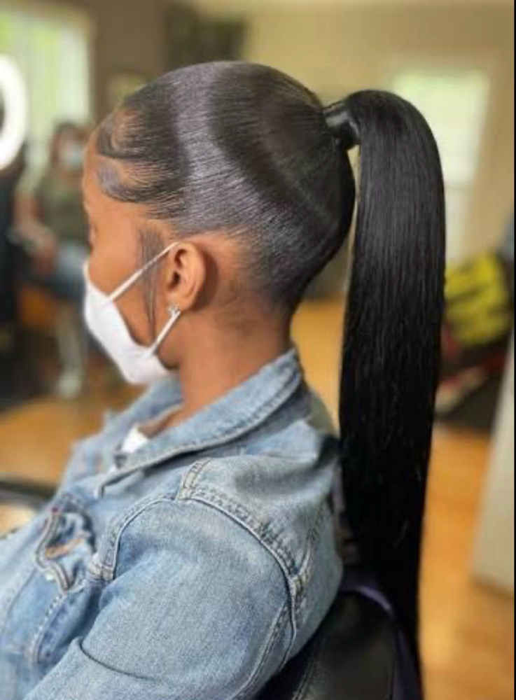 Sleek ponytails