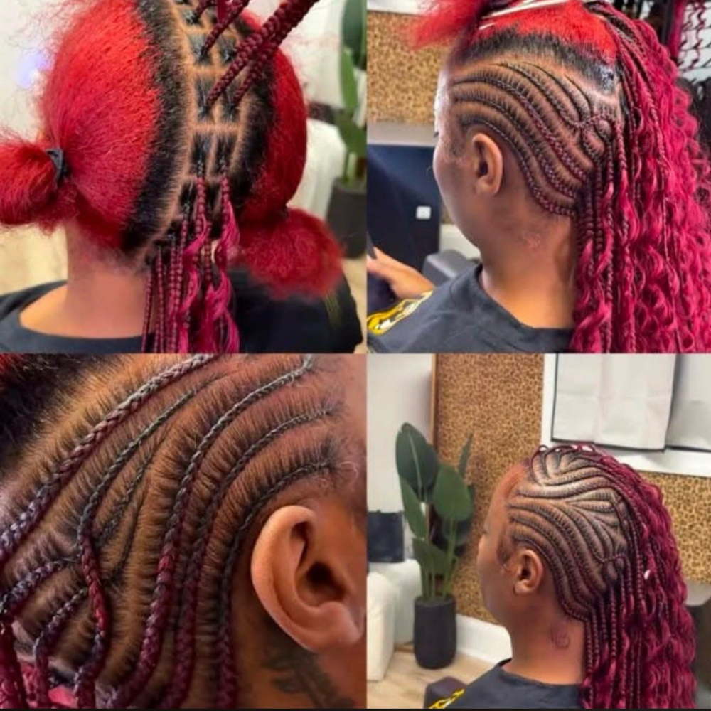 Mohawk Braids With Bihoo at Afrokreyol braiding salon in Plantation, FL