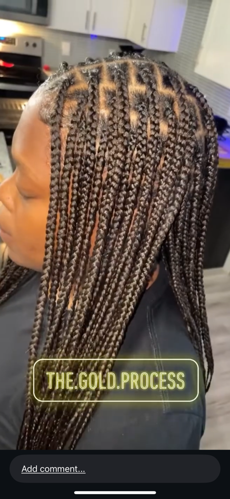 Medium (Smedium) Knotless Braids at The Gold Process in Arlington, TX
