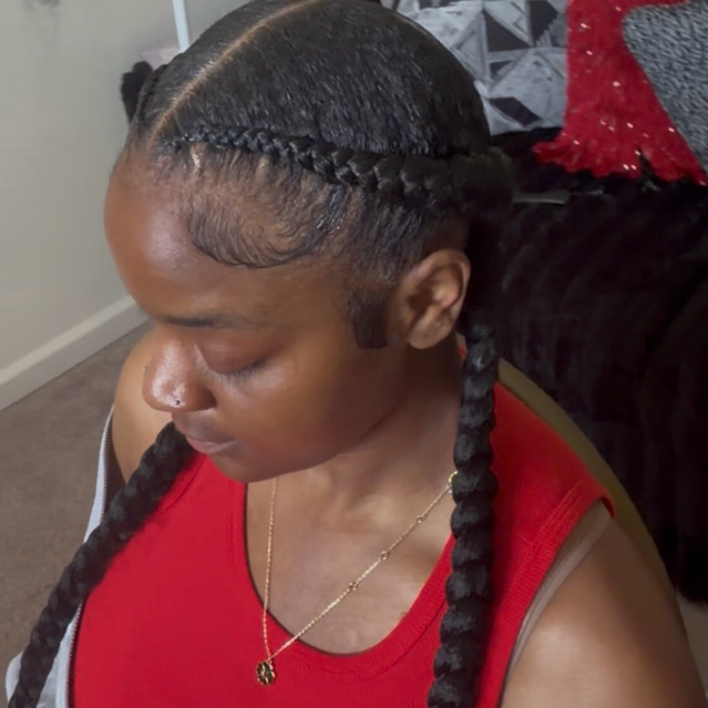 2 Dutch Braids at Empire Stylez Beauty & Barber Shop in Cookeville, TN