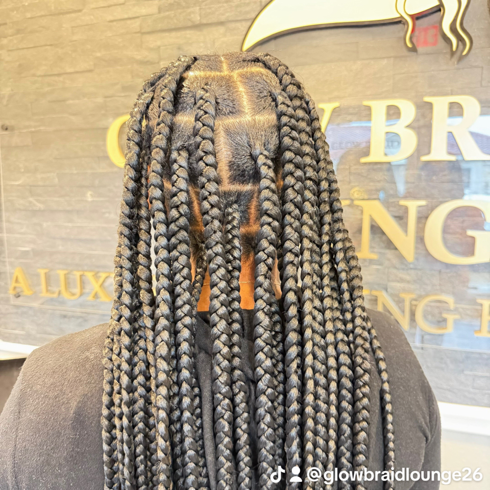 Large Knotless Braids at Glow Braid Lounge in Pearland, TX