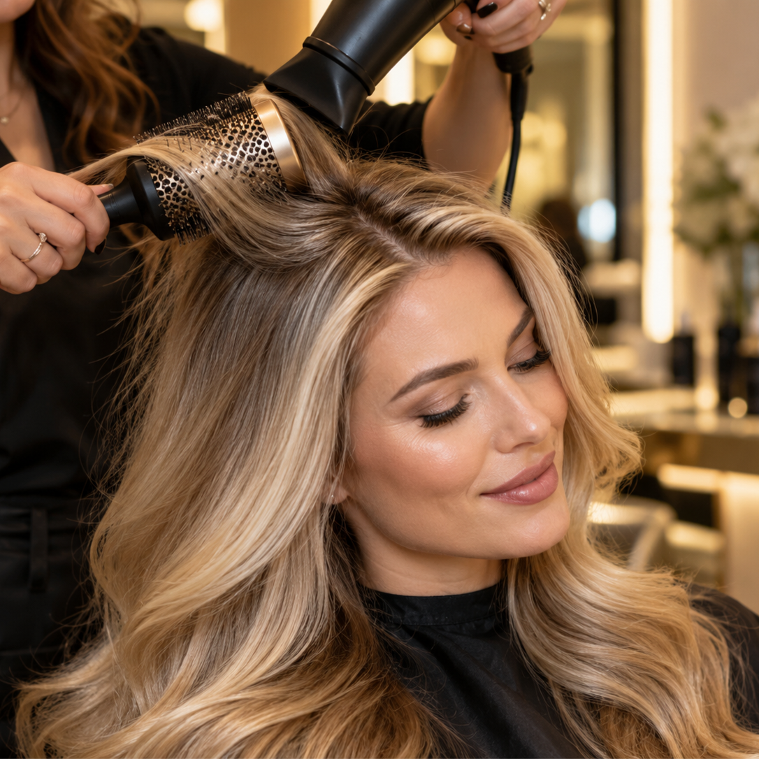 Root Touch-Up + Blowdry at Gold Coast Beauty By Shanzo in Chicago, IL