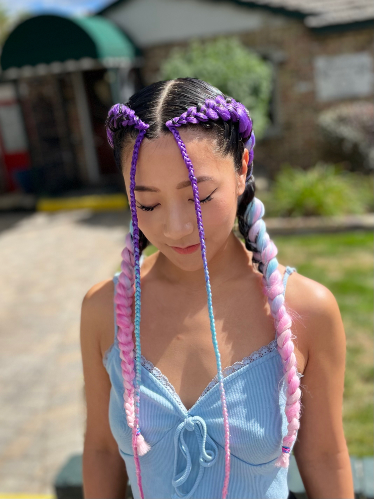 2 Festival Braids with 2 front b...