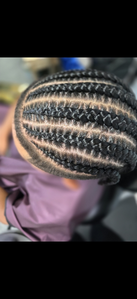 Half Head 6+ Stitch Cornrows