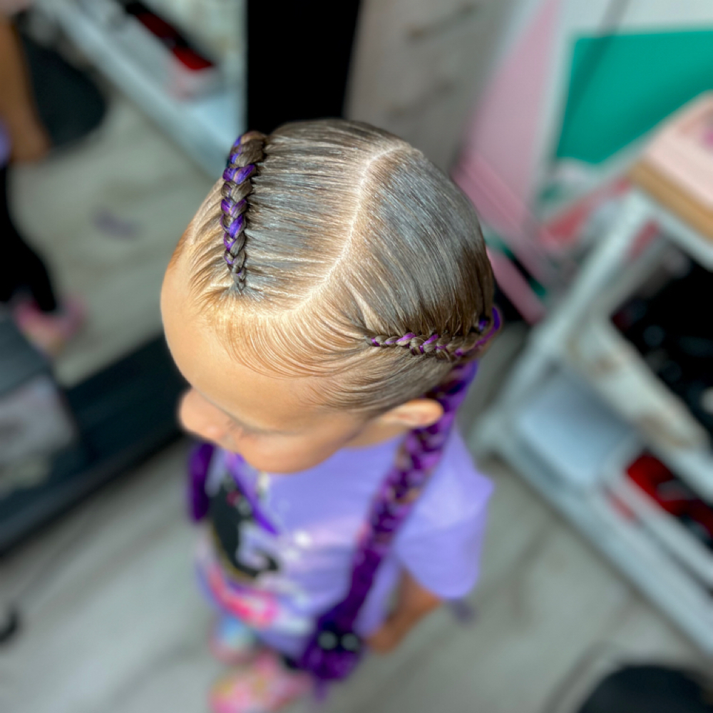Two Simple braids at Desired Beauty Hair in San Diego, CA