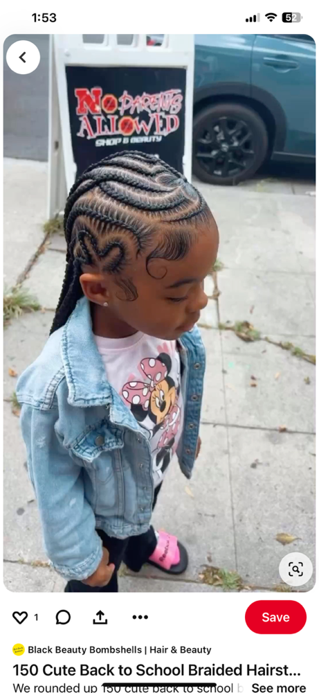 Kids Cornrows W/ Design