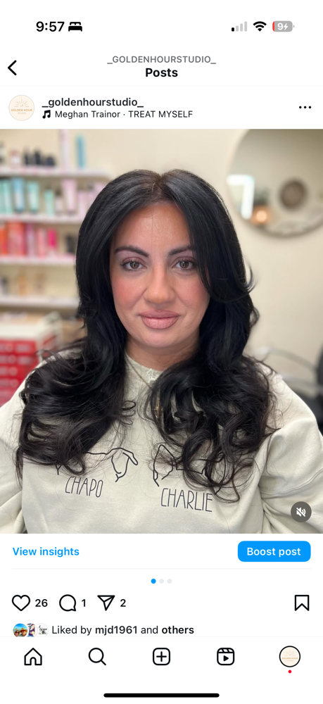 Blow-dry at Golden Hour Studio in Cherry Hill, NJ
