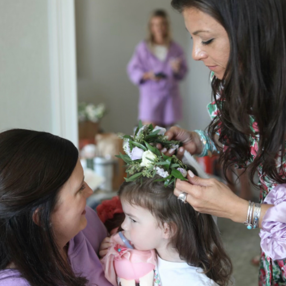 Flower girls, at The Front Page Beauty Bar & Barber in Woodbury, CT
