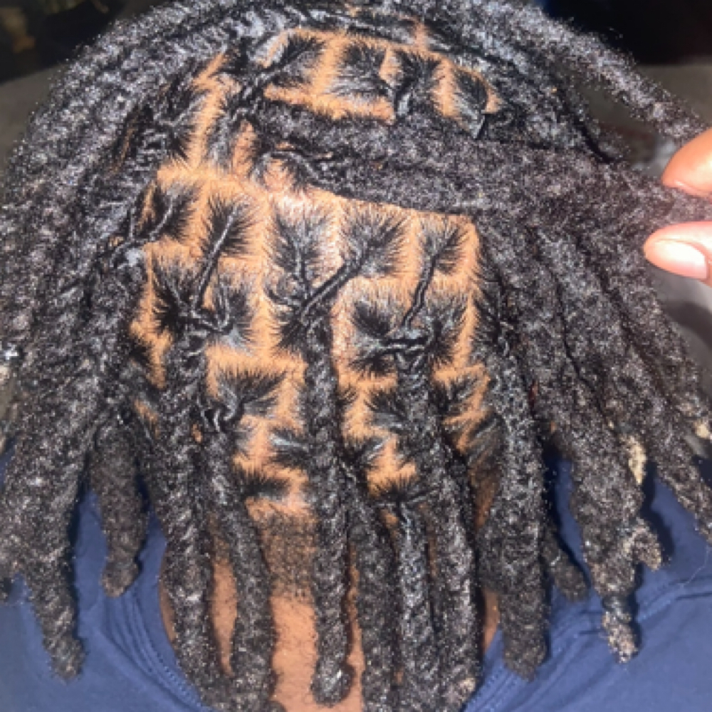 Retwist + Braid/3-Strand Style at The Prophet’s Daughter in Byram, MS
