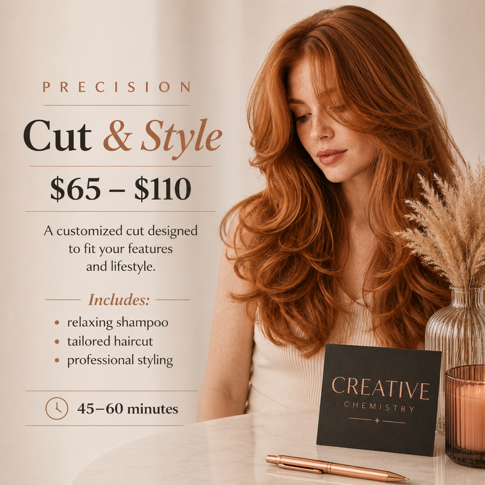 Precision Cut & Style at Creative Chemistry Salon in Katy, TX