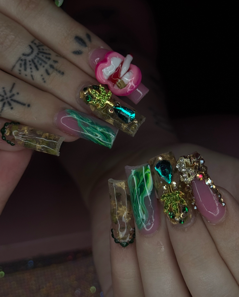 long full set fill with add ons