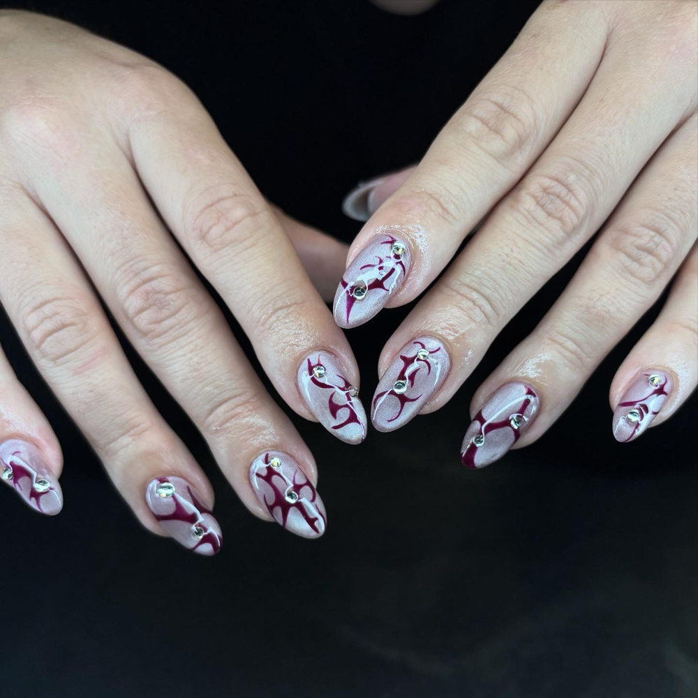 Builder Gel Mani level 3 design at Nadiya's in Dayton, OH