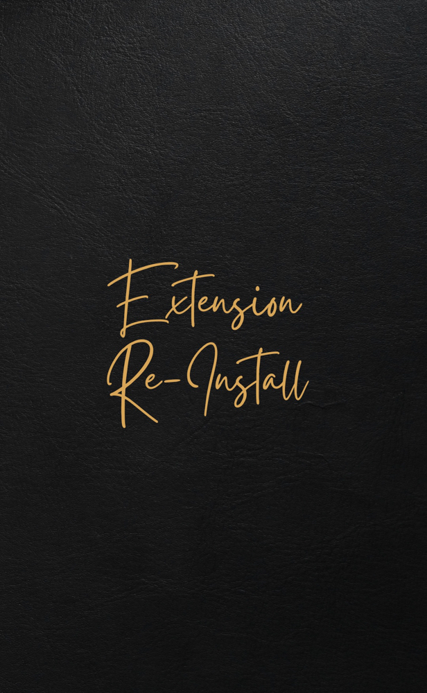 Extension Re-Install