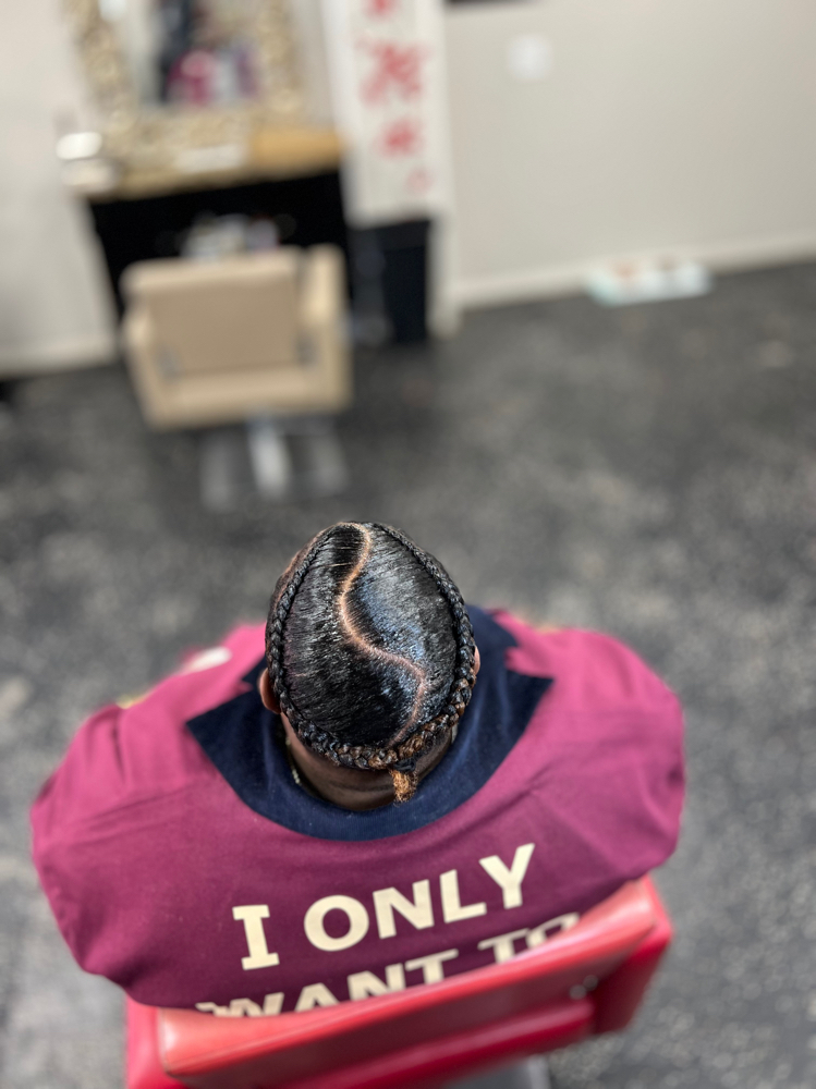 Two Braids Boys Or Half Head Men