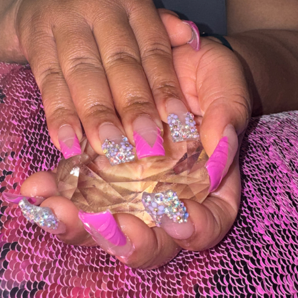 Full Sets, Acylic Lengths Below⬇️ at “B” Nailed by Brandi in Lugoff, SC